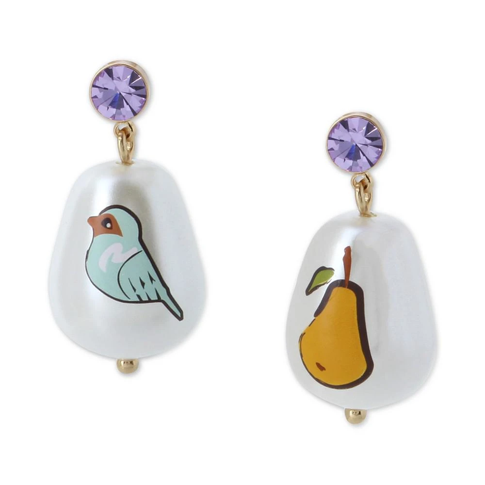 商品Coach|Gold-Tone Crystal & Painted Imitation Pearl Mismatch Drop Earrings,价格¥489,第1张图片