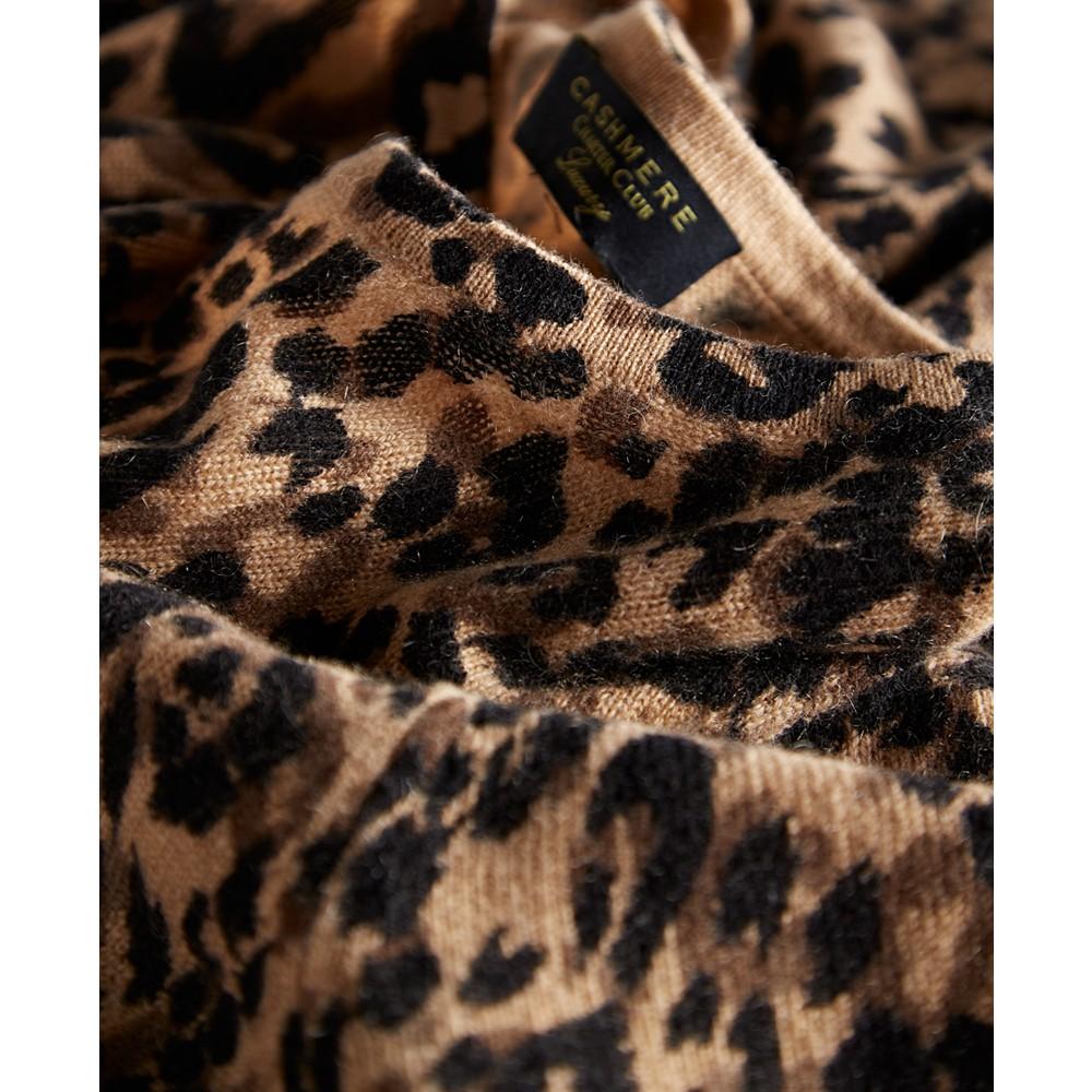 Plus Size 100% Cashmere Cheetah-Print Sweater, Created for Macy's商品第5张图片规格展示