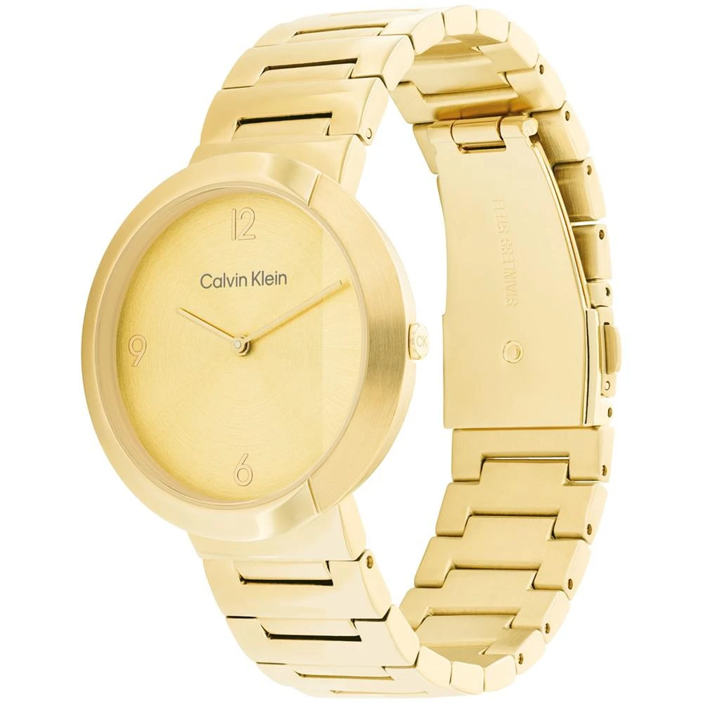 商品Calvin Klein|Women's Gold-Tone Stainless Steel Bracelet Watch 38mm,价格¥1347,第2张图片详细描述