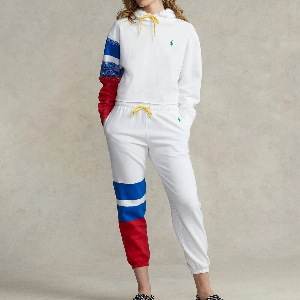 商品Ralph Lauren|Polo Ralph Lauren Cropped Printed Cotton-Blend Sweatshirt,价格¥745,第1张图片