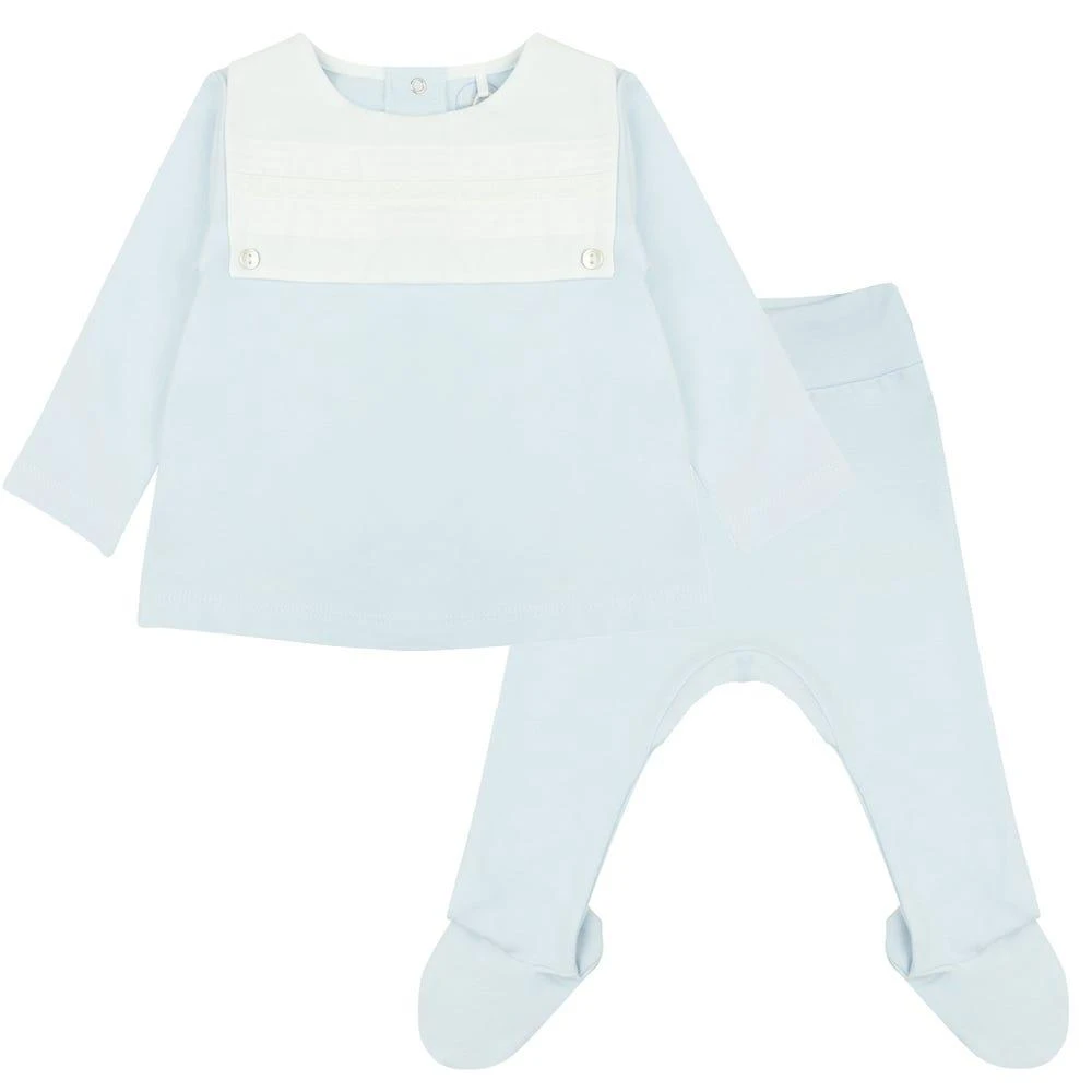 商品Laranjinha|Blue Poplin Bib 2 Piece Set,价格¥176,第1张图片