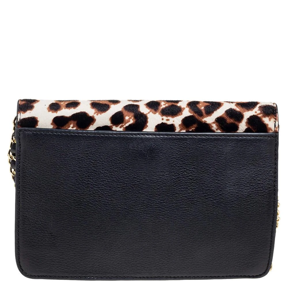 商品[二手商品] Tory Burch|Tory Burch Brown/Black Pony Hair/Leather Kira Envelope Flap Chain Bag,价格¥929,第4张图片详细描述