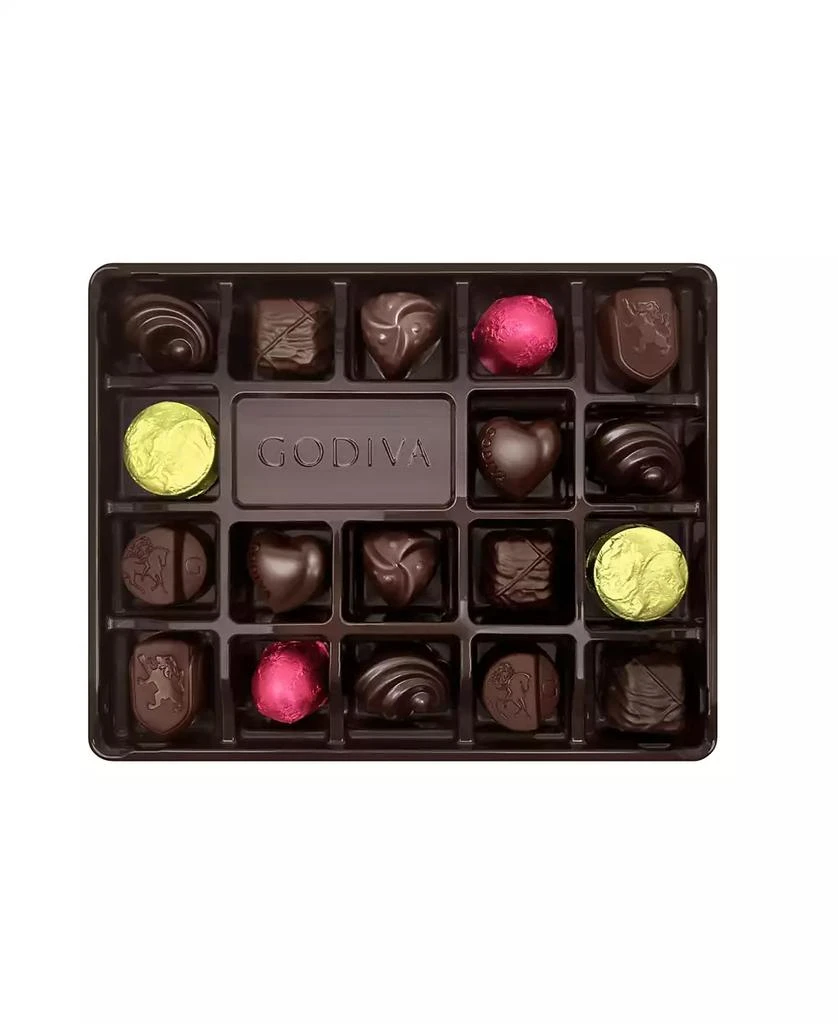 商品Godiva|Assorted Dark Chocolate Gift Box, Red Ribbon, 18 Piece,价格¥299,第2张图片详细描述