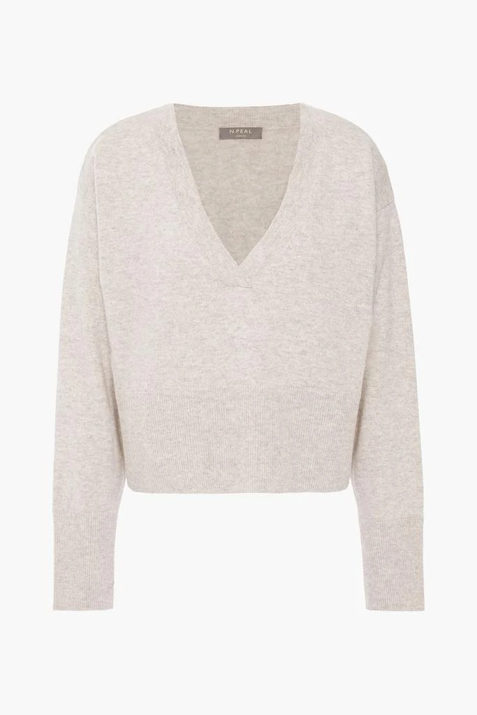 商品N.PEAL|Cropped mélange cashmere sweater,价格¥1521,第3张图片详细描述