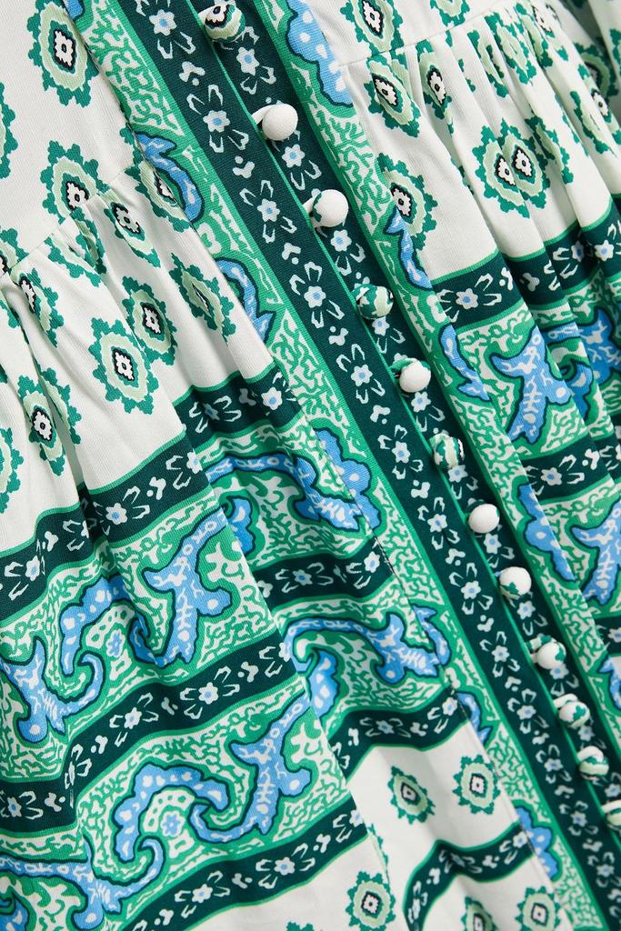 Naima gathered printed woven mini dress商品第4张图片规格展示
