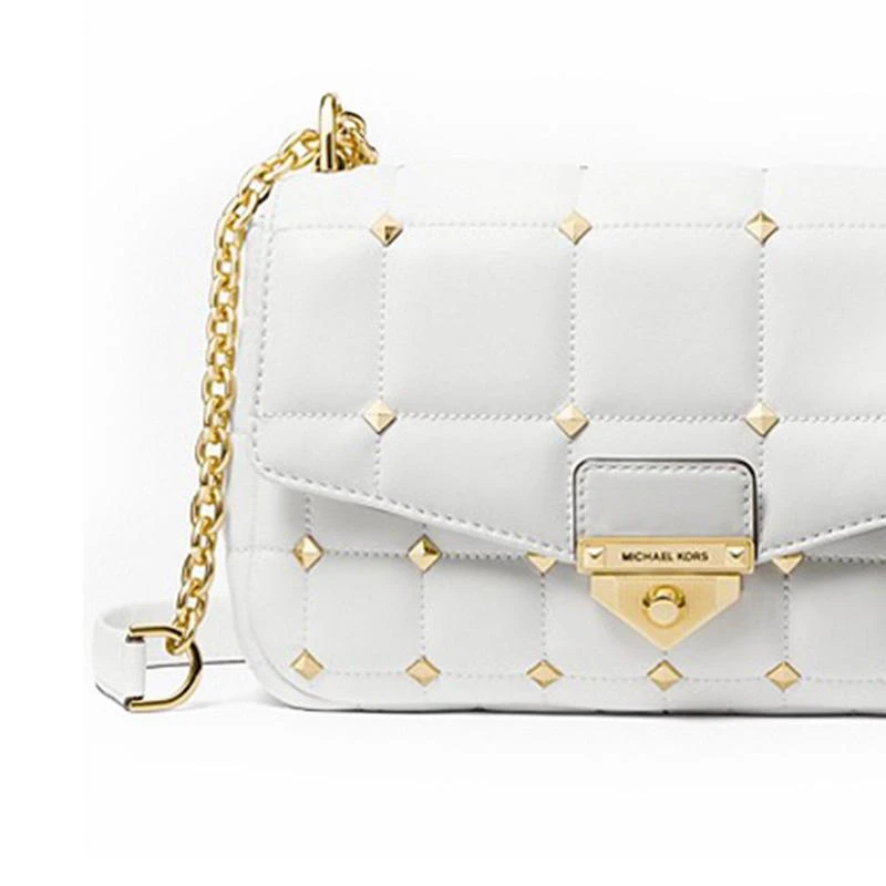 MK 女包 迈克·科尔斯 MICHAEL KORS 女士皮质单肩斜挎包白色 30S1G1SL7Y OPTIC WHITE 白色 中号 商品
