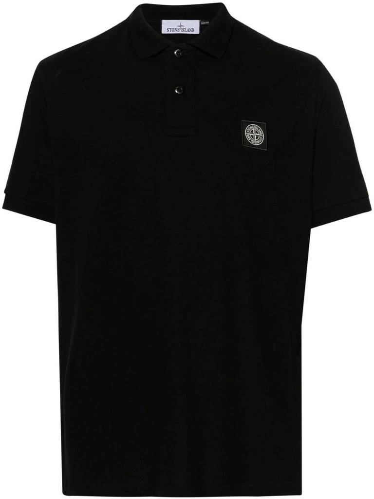 商品Stone Island|Stone Island Logo Cotton Polo Shirt,价格¥1351,第1张图片