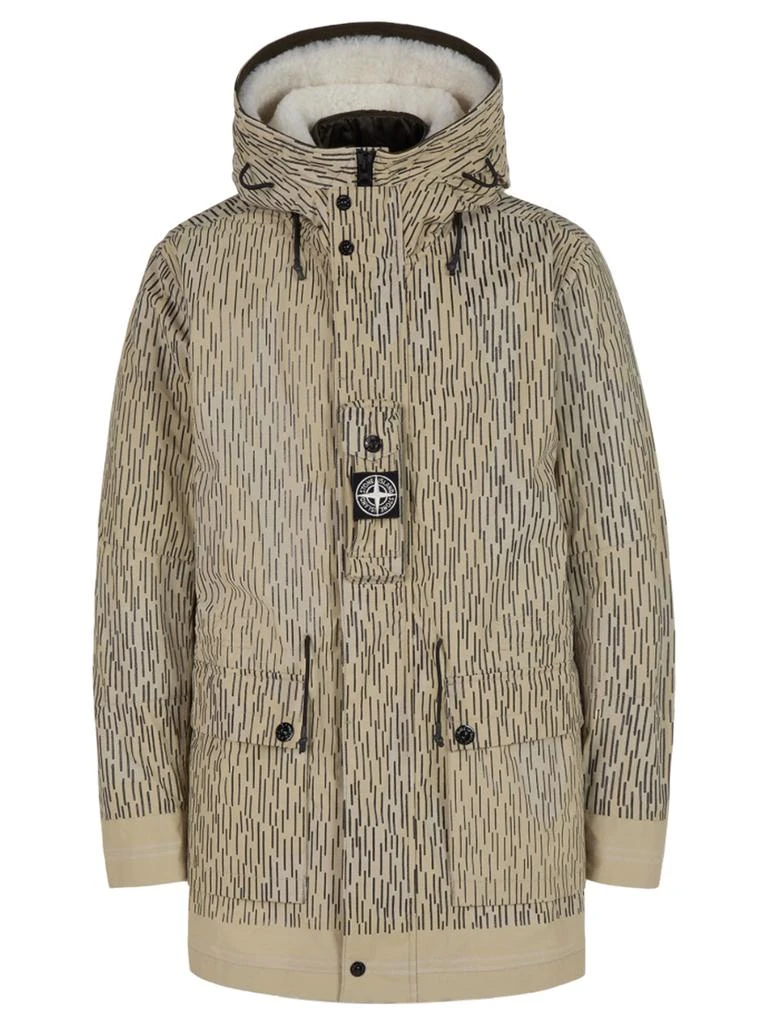 商品Stone Island|Hooded Jacket With Gilet Natural Beige Print,价格¥12219,第1张图片