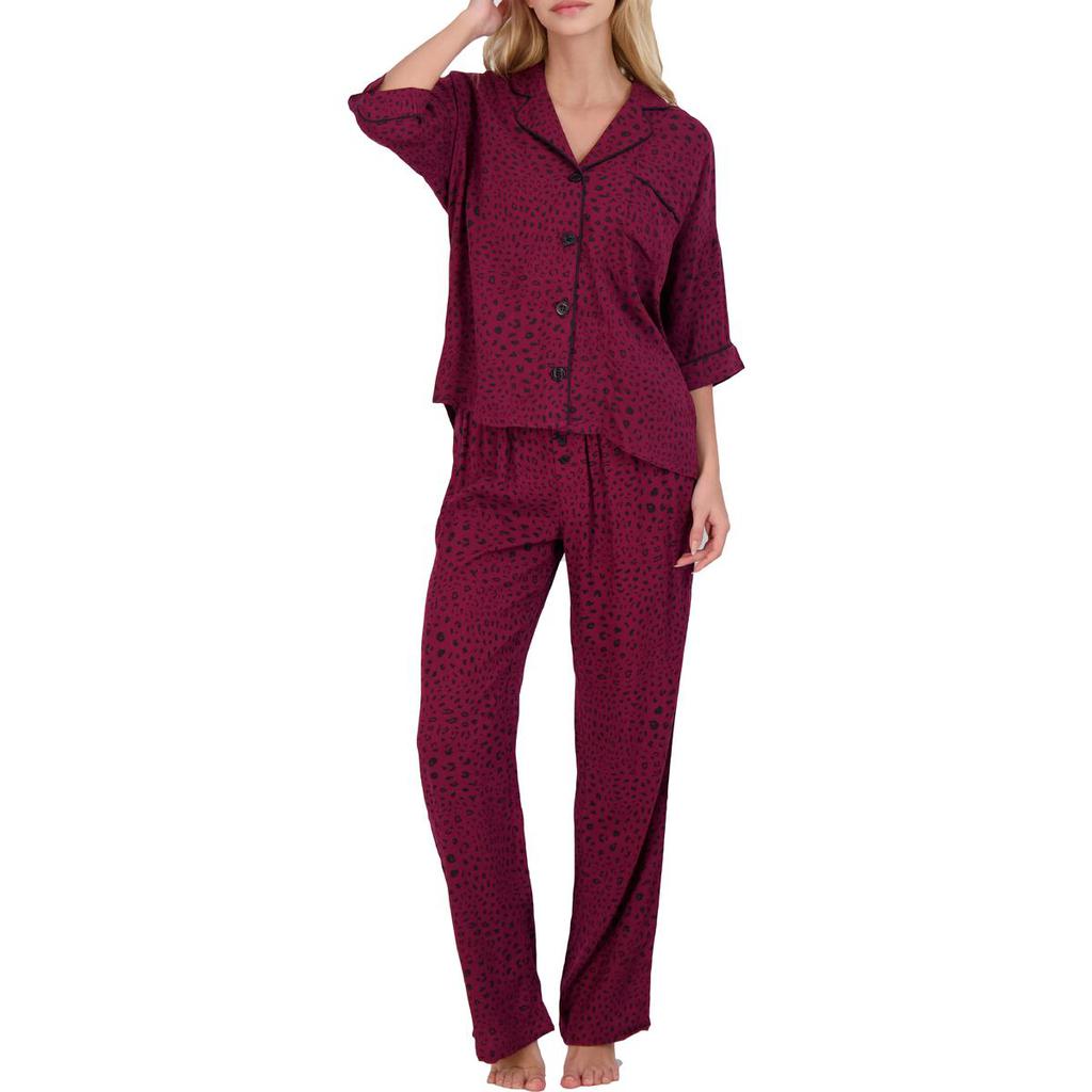 PJ Salvage Women's Sateen Loungewear Pajama Set商品第2张图片规格展示