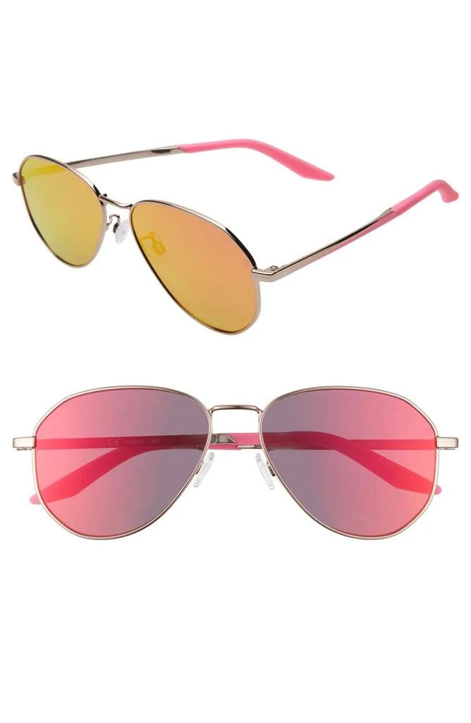 商品NIKE|Ascendant 57mm Mirrored Aviator Sunglasses,价格¥488,第1张图片