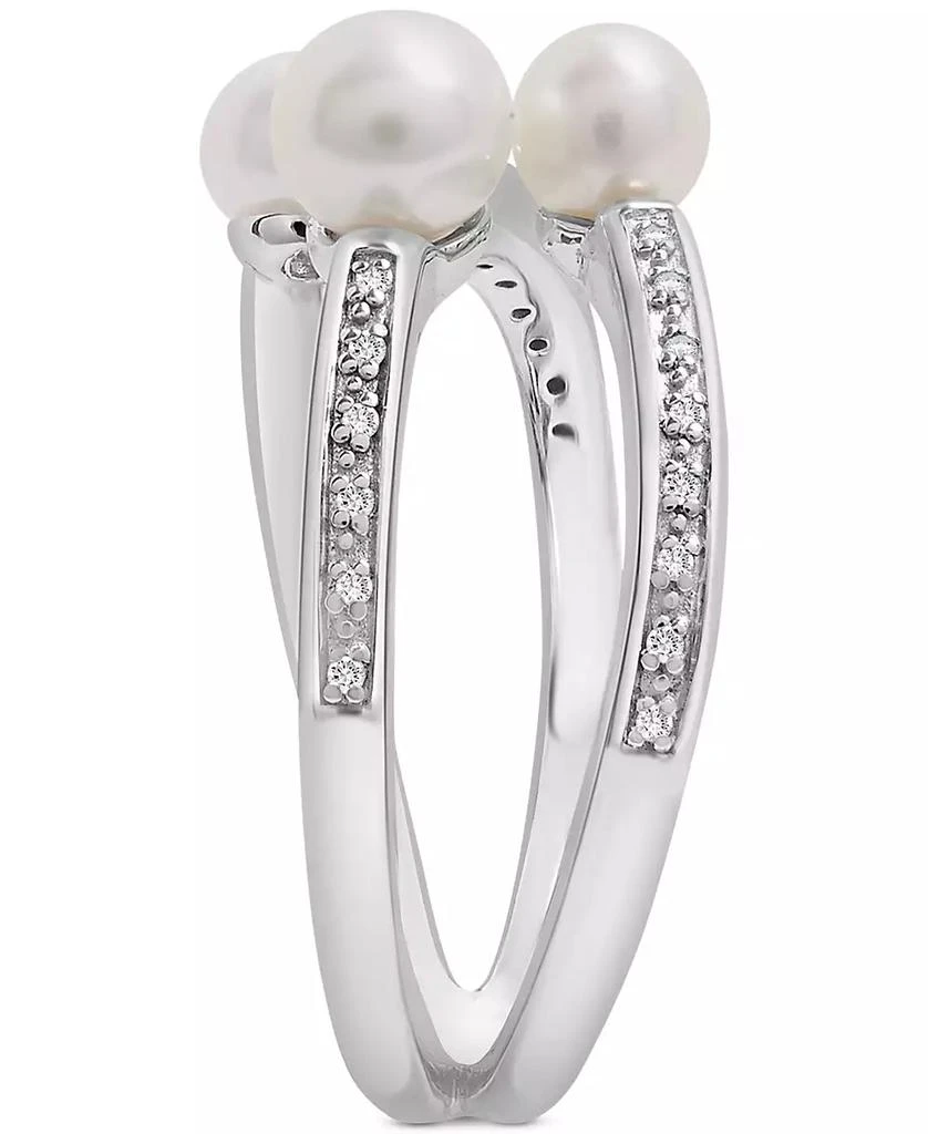 商品Macy's|Cultured Freshwater Pearl (4 & 5mm) & Diamond (1/20 ct. tw.) Statement Ring in Sterling Silver,价格¥914,第4张图片详细描述