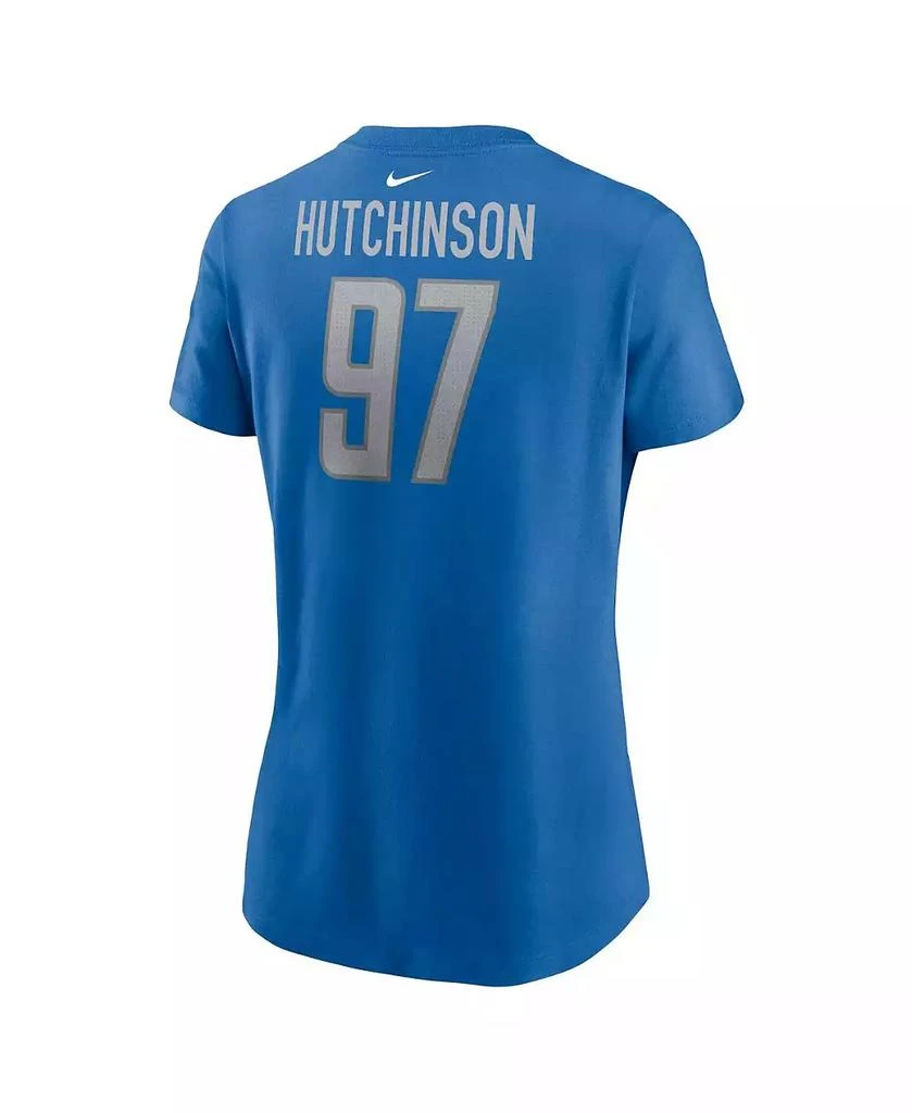 商品NIKE|Women's Aidan Hutchinson Blue Detroit Lions Player Name and Number T-shirt,价格¥225,第2张图片详细描述