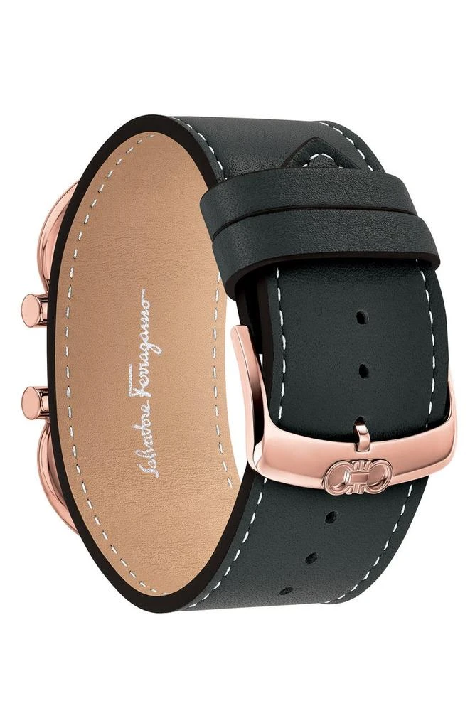 商品Salvatore Ferragamo|Salvatore Ferragamo Double Gancio Leather Cuff Strap Watch; 13mm x 23mm,价格¥5379,第2张图片详细描述