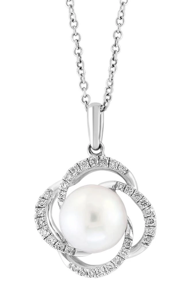 商品Effy|Sterling Silver 8–9mm Freshwater Pearl & Diamond Pendant Necklace - 0.15ct.,价格¥1800,第3张图片详细描述