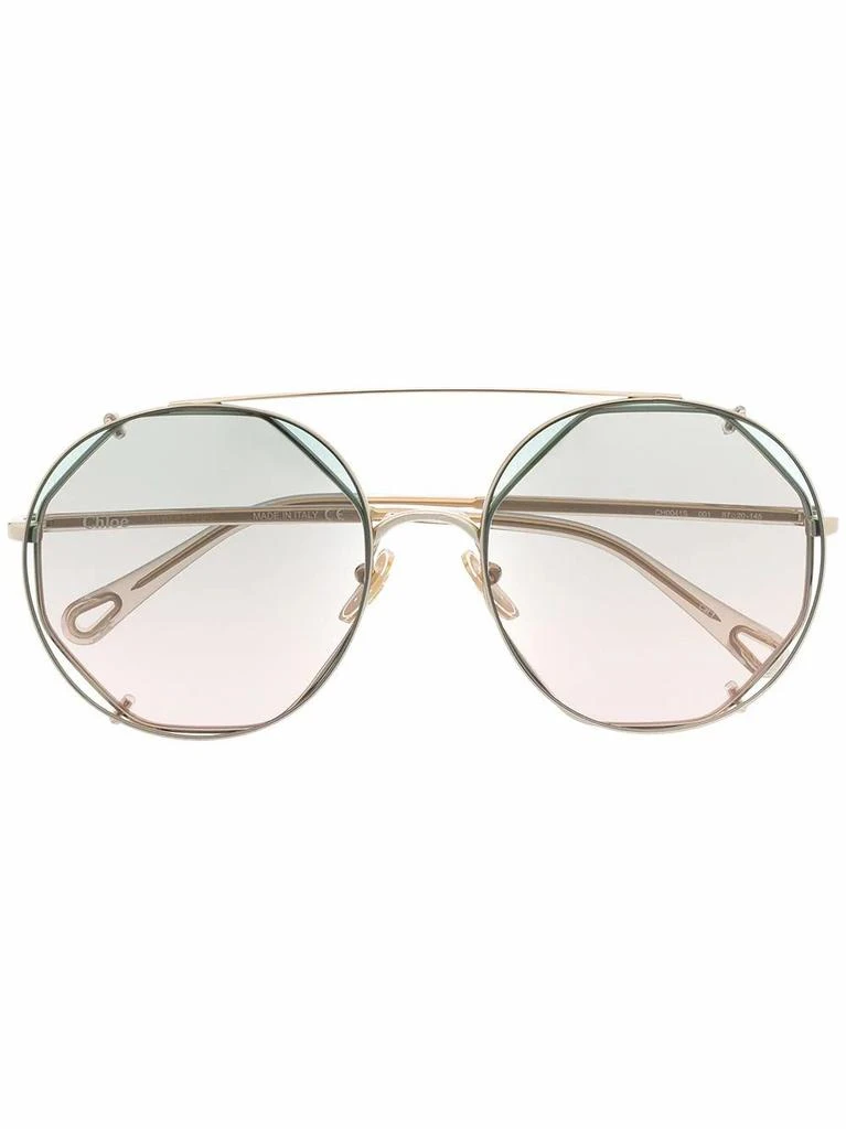 商品Chloé|Chloé Womens Gold Metal Sunglasses,价格¥3885,第1张图片