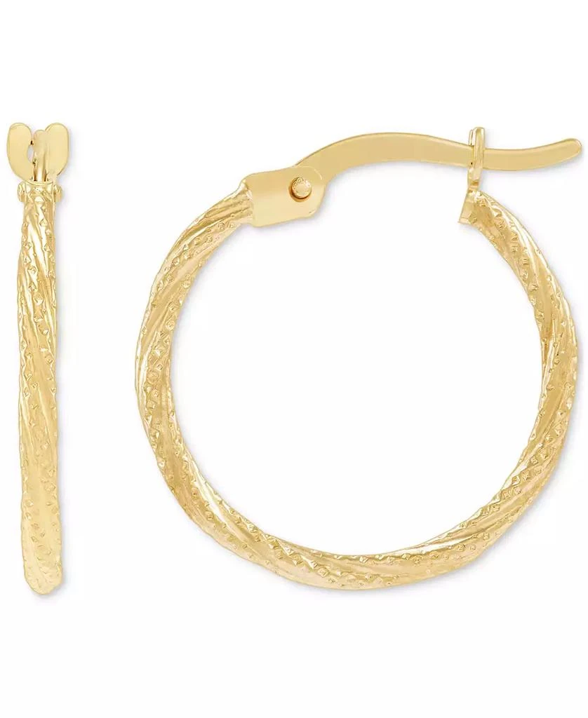 商品Macy's|Small Polished Twist Hoop Earrings in 14k Yellow Gold, 5/8",价格¥1075,第1张图片