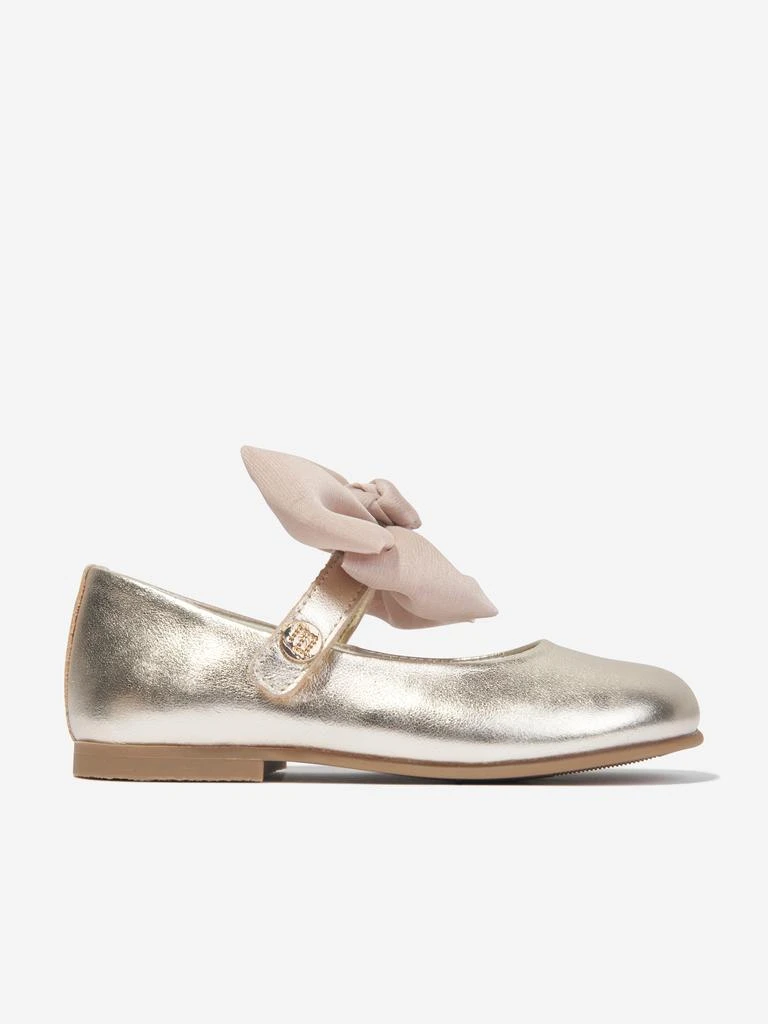 商品Andanines|Girls Leather Bow Shoes in Gold,价格¥337,第1张图片