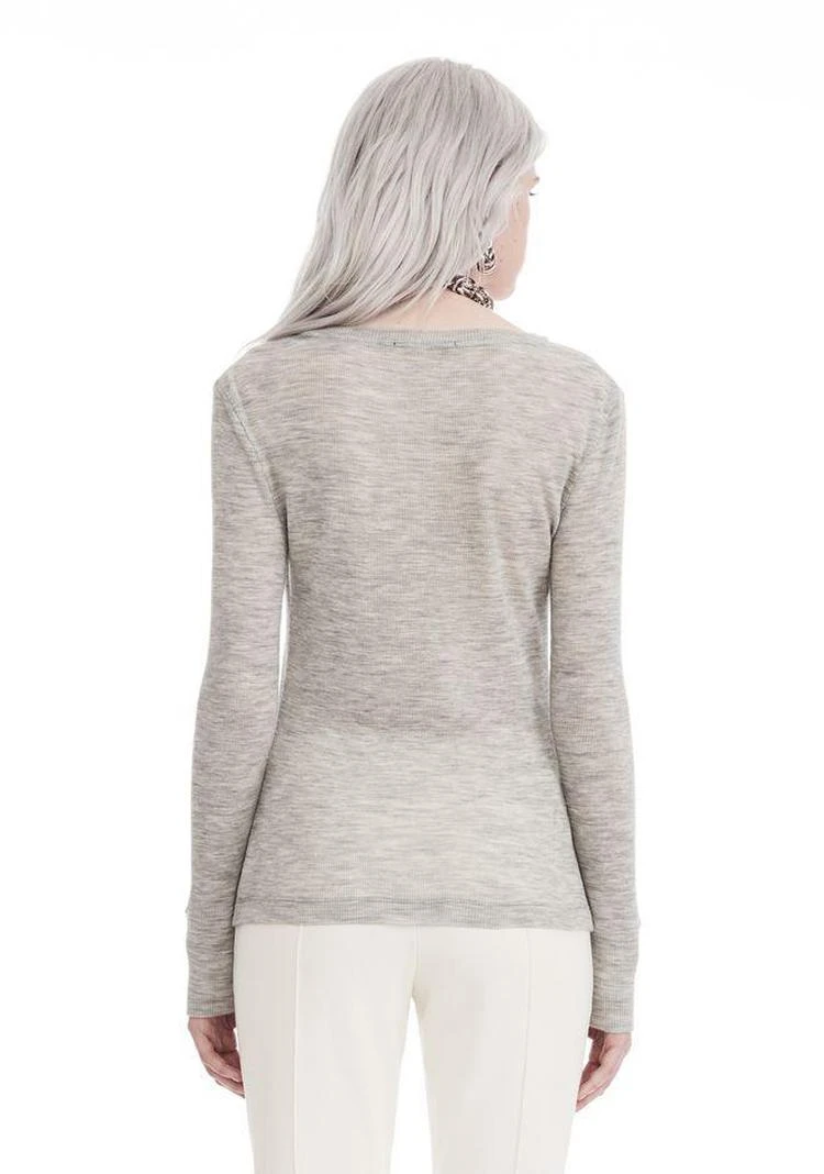 商品Alexander Wang|SHEER WOOLY RIB L/S DEEPV TOP,价格¥928,第2张图片详细描述