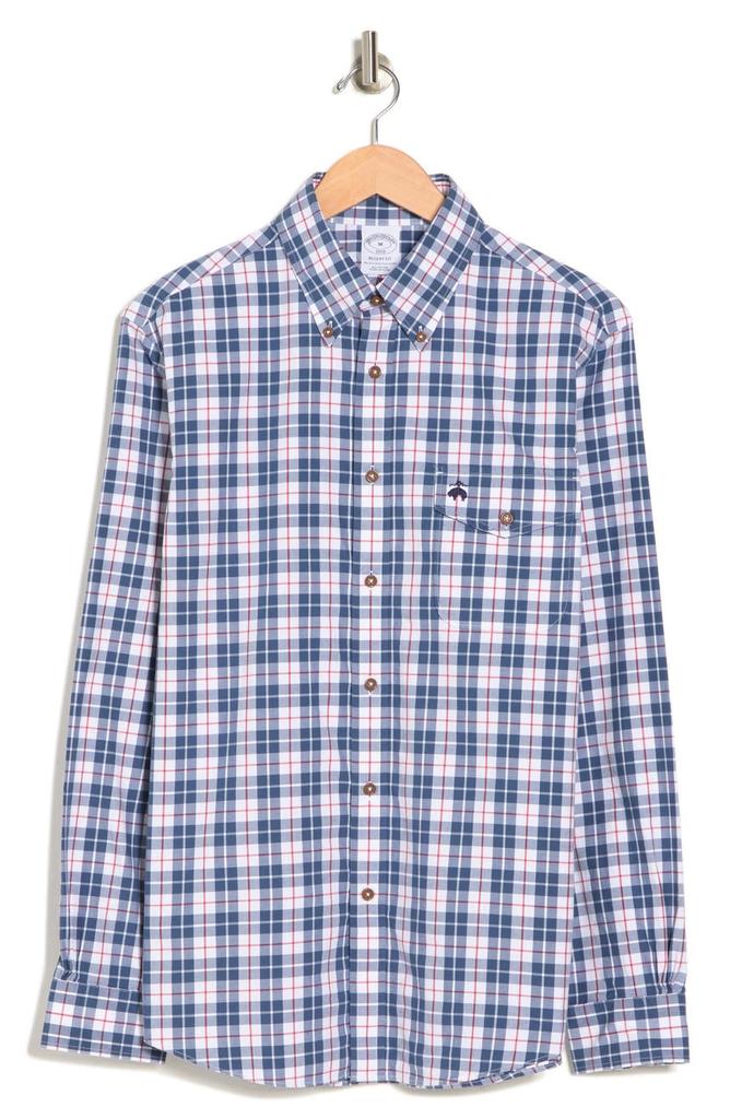 Plaid Regular Fit Cotton Button-Up Shirt商品第3张图片规格展示