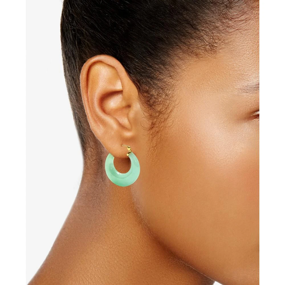 商品Macy's|Dyed Jade (25mm) Small Hoop Earrings in 14k Gold-Plated Sterling Silver, 1",价格¥718,第2张图片详细描述