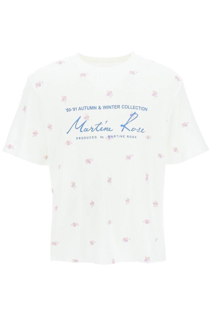 商品Martine Rose|WAFFLED JERSEY T-SHIRT WITH FLORAL PRINT,价格¥1072,第1张图片