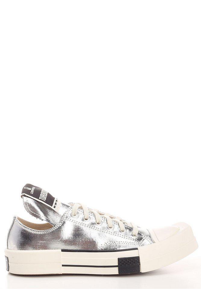 商品[国内直发] Rick Owens|女款 DRKSHDW 联名 Converse Lace-Up 低帮 银色 休闲鞋,价格¥1146,第1张图片
