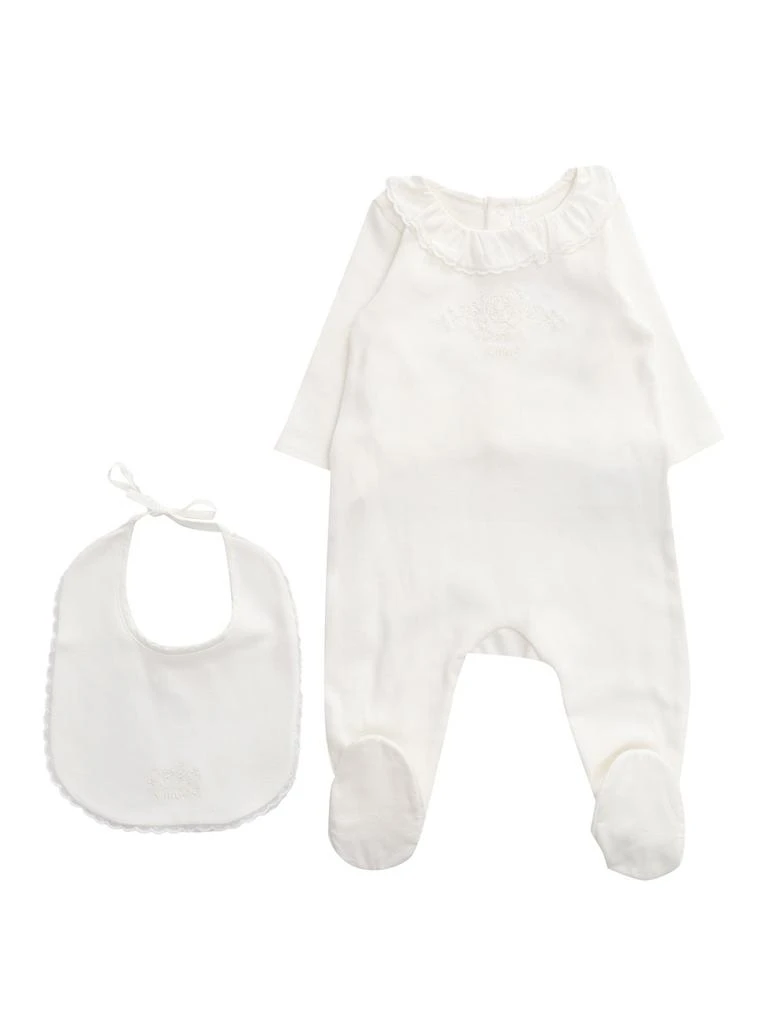 商品Chloé|Chloé Kids Ruffle Detailed Pyjamas And Bib Set,价格¥843,第1张图片