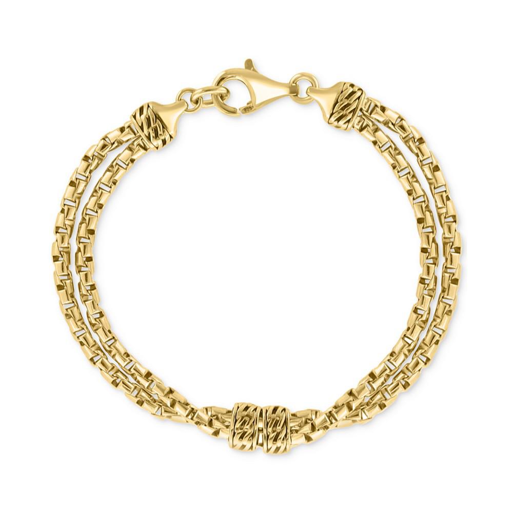 EFFY® Men's Double Box Link Chain Bracelet in 14k Gold-Plated Sterling Silver商品第1张图片规格展示