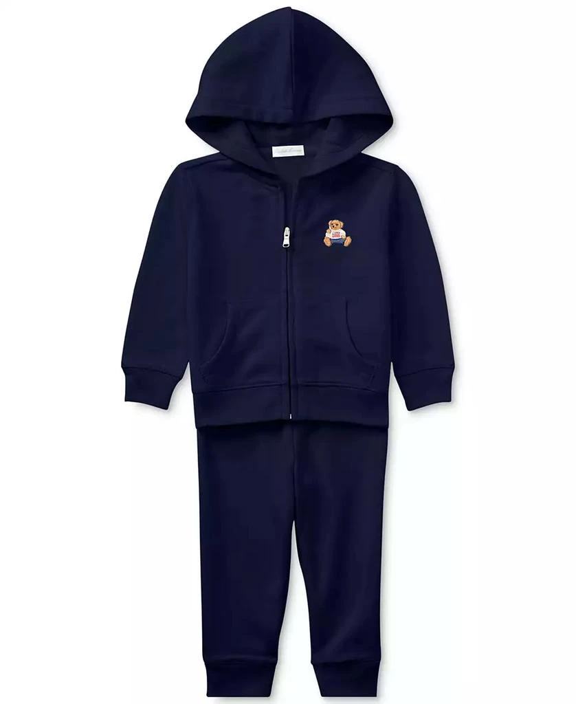 商品Ralph Lauren|Baby Boys Bear Hoodie and Pants, 2 Piece Set,价格¥494,第1张图片