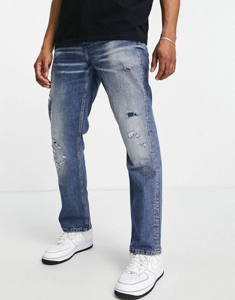 商品River Island|River Island straight jeans in blue,价格¥184,第2张图片详细描述