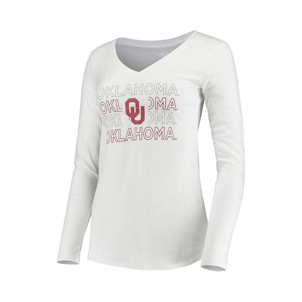商品Concepts Sport|Women's Crimson, White Oklahoma Sooners Flagship Long Sleeve T-shirt and Pants Sleep Set,价格¥329,第2张图片详细描述