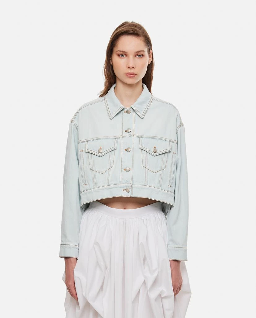 商品Alexander McQueen|CROPPED DENIM JACKET,价格¥11700,第1张图片