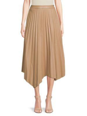 商品Tahari|​Faux Leather Pleated Skirt,价格¥664,第3张图片详细描述