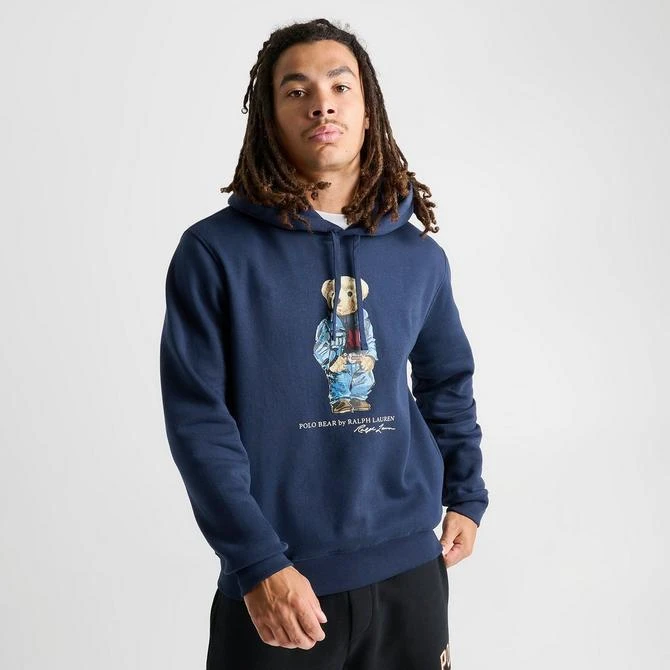 商品Ralph Lauren|Men's Polo Ralph Lauren Denim Polo Bear Fleece Pullover Hoodie,价格¥854,第3张图片详细描述