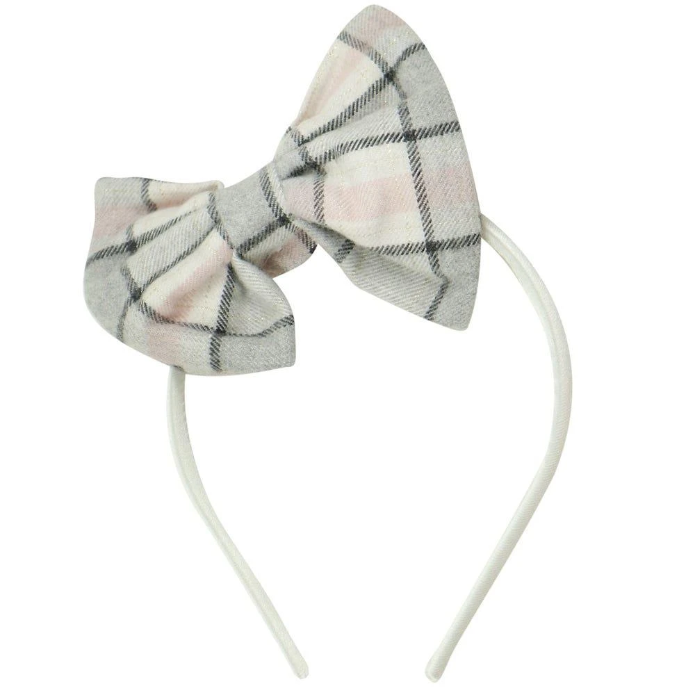 Pink & Grey Check Frill Dress Top & Hairband Set 商品
