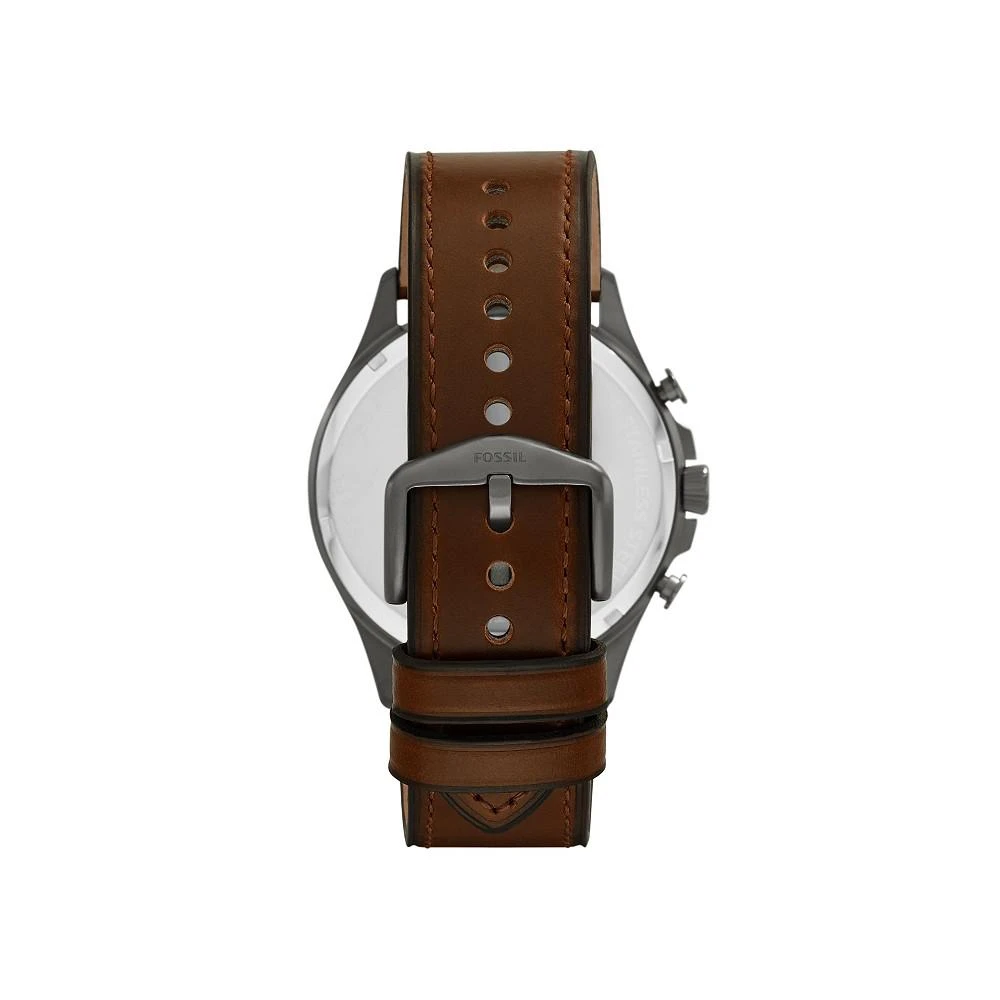 商品Fossil|Men's Forrester Brown Leather Strap Watch 46mm,价格¥841,第3张图片详细描述