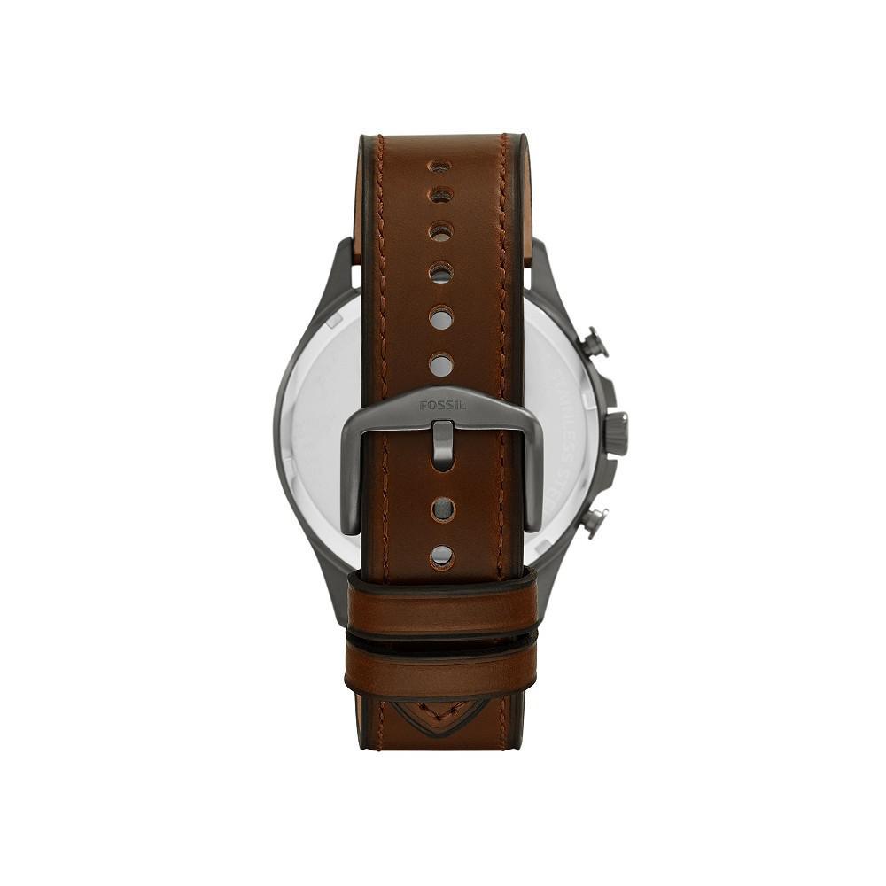 商品Fossil|Men's Forrester Brown Leather Strap Watch 46mm,价格¥771,第5张图片详细描述