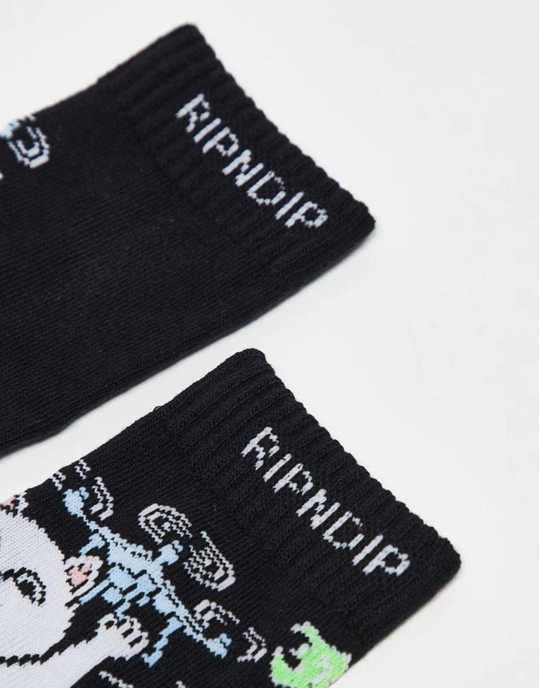 商品Rip N Dip|RIPNDIP bye bye socks in black with placement print,价格¥155,第2张图片详细描述