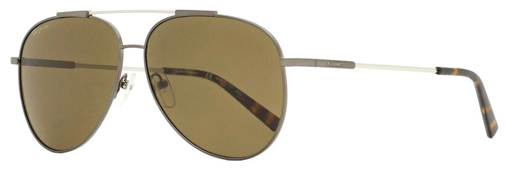 商品Salvatore Ferragamo|Salvatore Ferragamo Unisex Aviator Sunglasses SF265S 068 Ruthenium/Tortoise 62mm,价格¥790,第1张图片