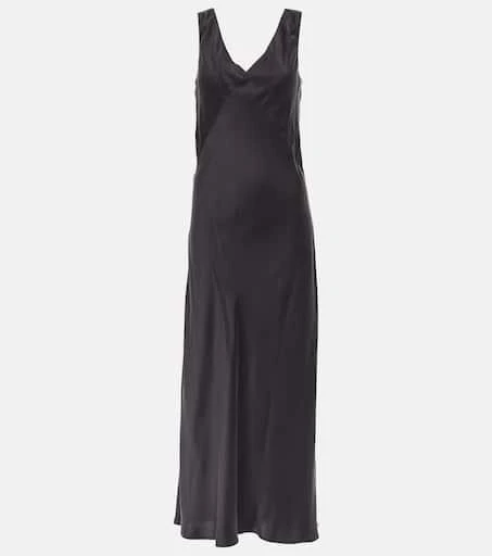 商品Asceno|Bordeaux silk satin slip dress,价格¥2641,第1张图片