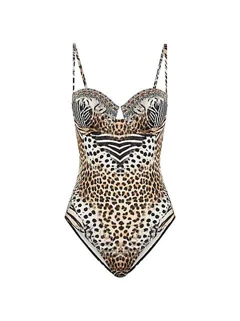 商品Camilla|Leopard Underwire One-Piece Swimsuit,价格¥1798,第1张图片