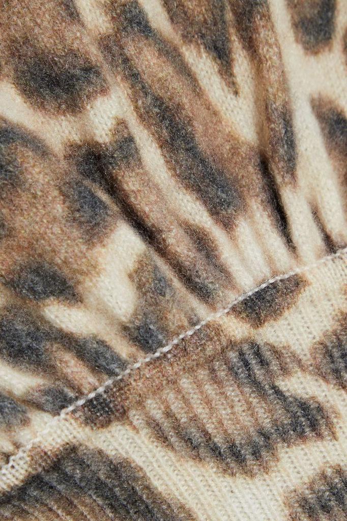 Leopard-print cashmere turtleneck sweater商品第4张图片规格展示