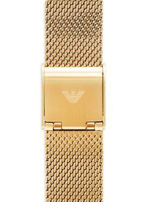 32MM Gold IP Stainless Steel Mesh Bracelet Watch商品第4张图片规格展示