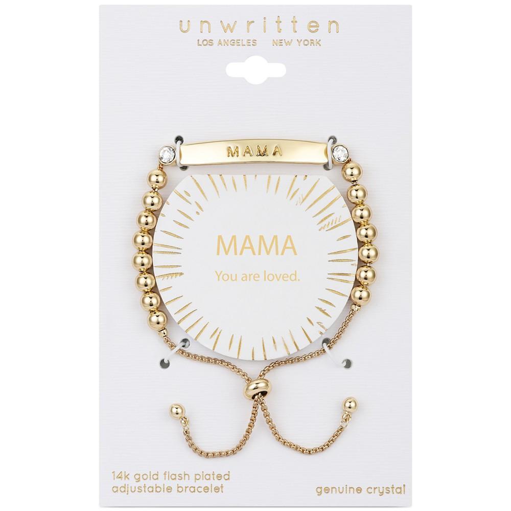 商品Unwritten|Gold Flash Plated "Mama" Bar and Bead Bolo Bracelet,价格¥143,第4张图片详细描述