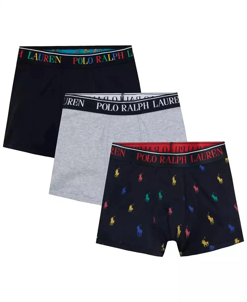 商品Ralph Lauren|Big Boys Cotton Stretch Boxer Briefs 3-Pack,价格¥180,第1张图片