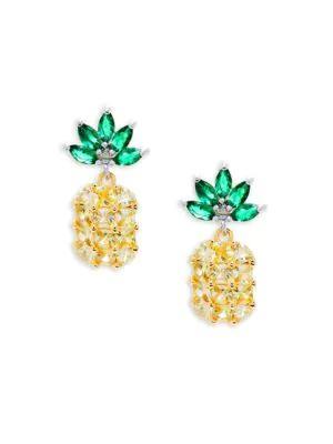 商品Eye Candy LA|Pineapple Cubic Zirconia Earrings,价格¥162,第1张图片