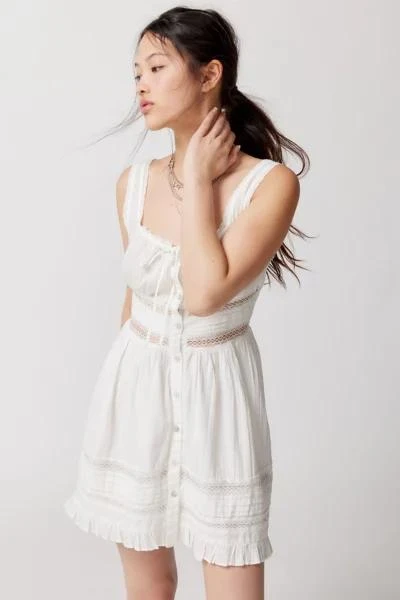 商品Urban Outfitters|UO Angelina Lace-Inset Mini Dress,价格¥153,第5张图片详细描述