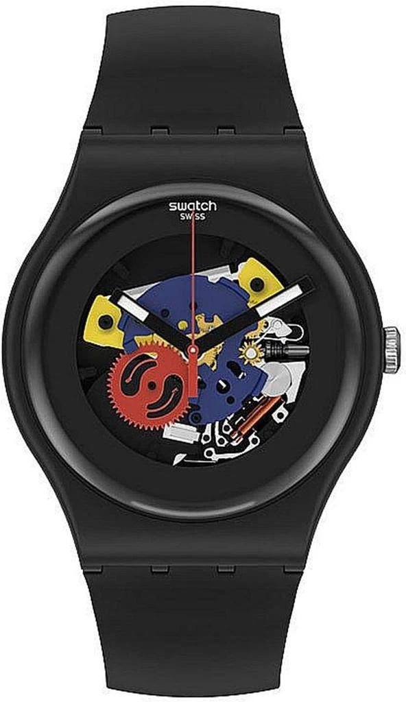 商品Swatch|Core Black Lacquered Quartz Black Dial Men's Watch SO29B107,价格¥480,第1张图片