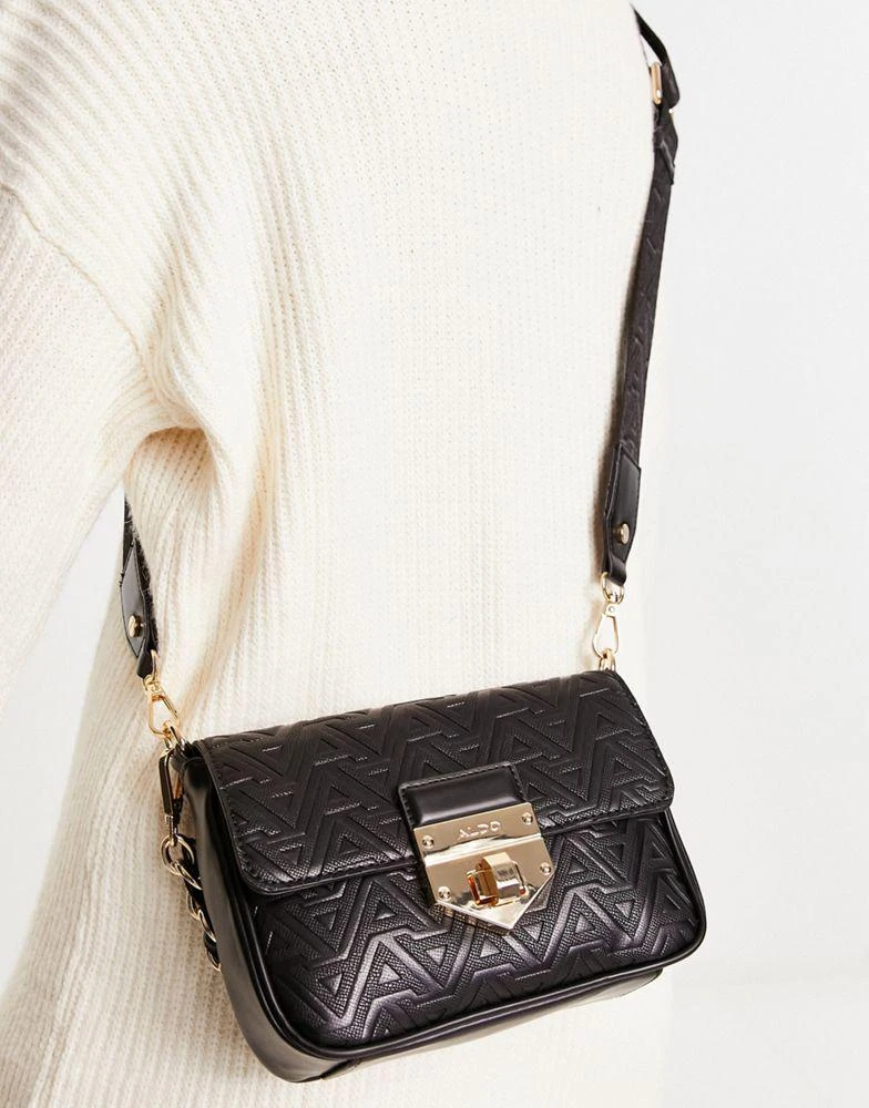 商品ALDO|ALDO Aroinad cross body bag in black monogram,价格¥409,第4张图片详细描述