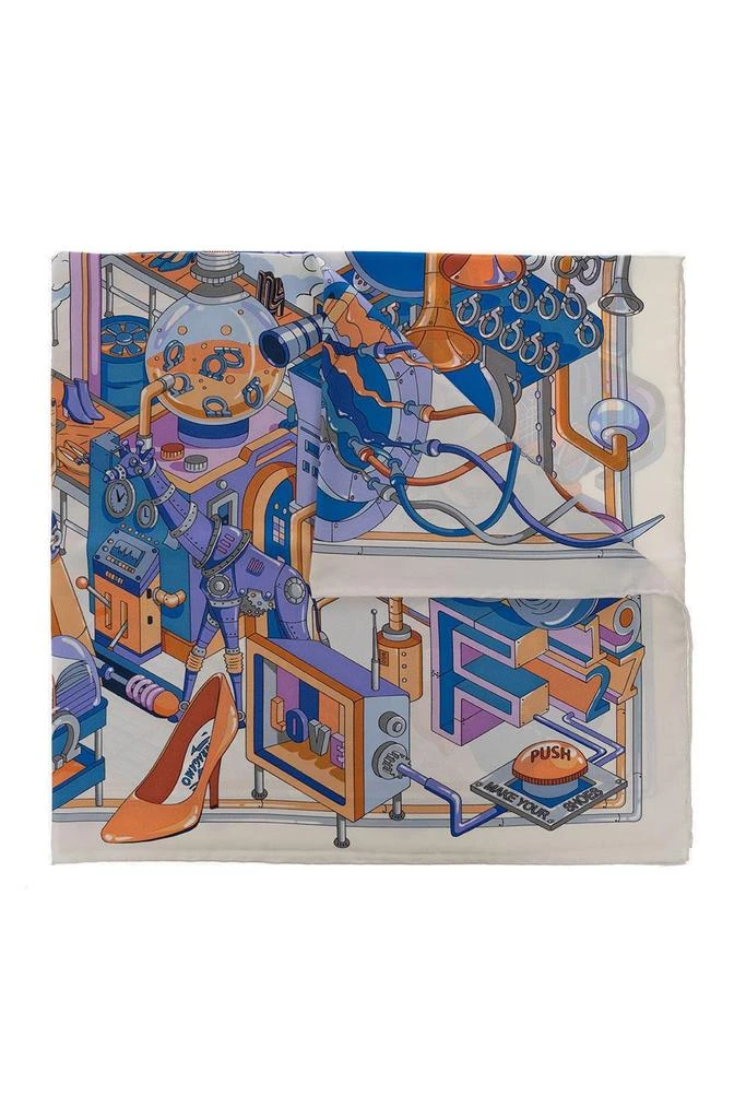 商品Salvatore Ferragamo|Salvatore Ferragamo Graphic Printed Scarf,价格¥1566,第1张图片